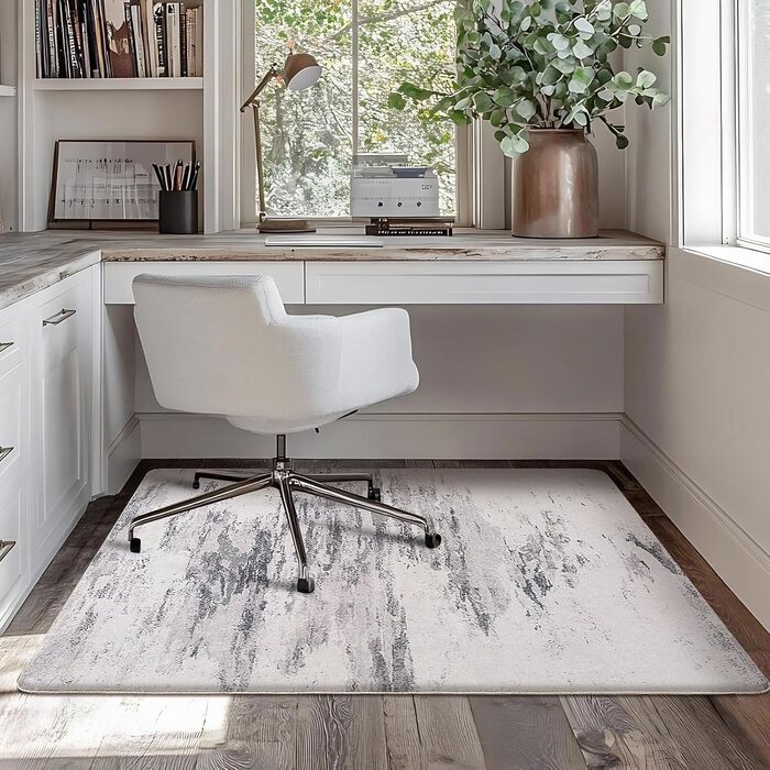 Килим Safunion для вітальні: великий сучасний абстрактний килим з коротким ворсом, м'який килим для спальні (абстрактний, слонова кістка/багатобарвний, 80 x 120 см)