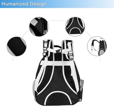 Рюкзак-переноска для котів та собак, прозорий рюкзак-капсула для тварин, чорний, для подорожей та активного відпочинку