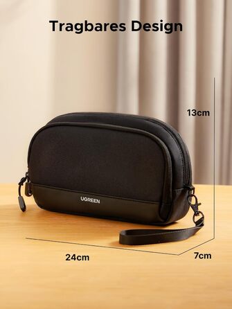 UGREEN Cable Bag Tech EDC Pouch, Cable Organizer Bag, Travel Essentials Cable Bag Organizer, Waterproof, Internal Zippered Layers, FOR Power Bank, Charger, Adapter, Cables, HDD