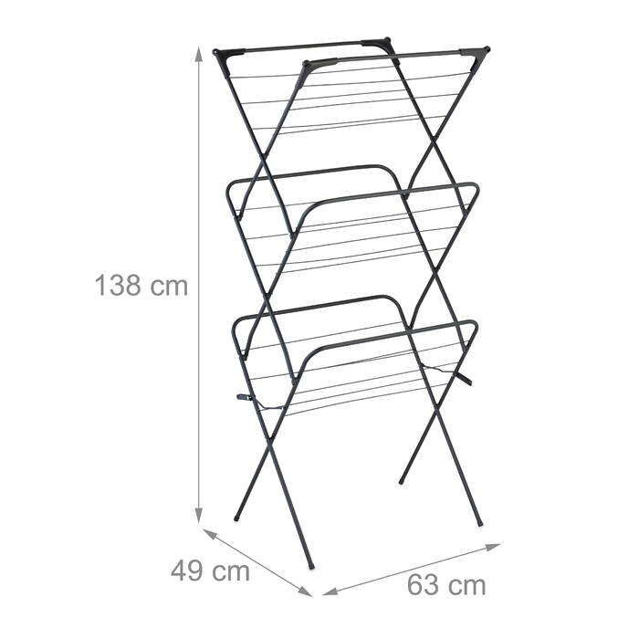 Relaxdays Clothes Rack Folding with 50 Clothespins