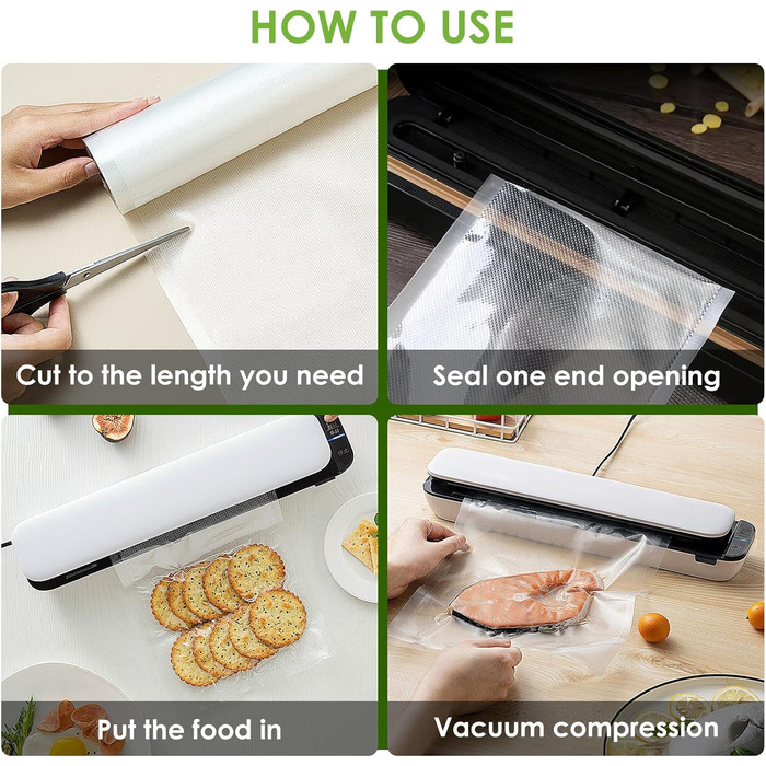 Vacuum Bags, Glovios 9 Rolls Vacuum Sealer Bags, 28/20 x 300cm Vacuum Bags for Food, Vacuum Sealer Film Bags, Vacuum Bags for Vacuum Sealer, Foil Sealing Machine, Cookable and Sous Vide