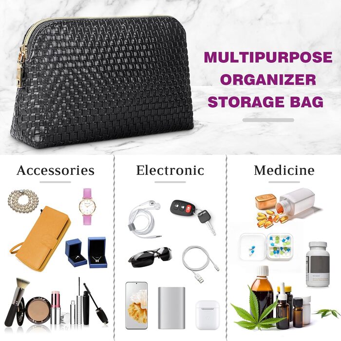 Косметичка NUBILY для подорожей: 2 шт. водовідштовхуваних культбагелів на блискавці (чорний)