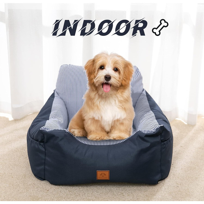 Автомобільний лежак для собак, миючий, стійкий до плям, синій, середній. Зберігання та супер м'яка бавовна PP. Безпечний та зручний для собак.