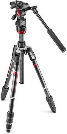 Карбоновий штатив Manfrotto Befree Live Carbon Twist з відео-головкою та сумкою для DSLR, бездзеркальних та відеокамер, навантаження 4 кг