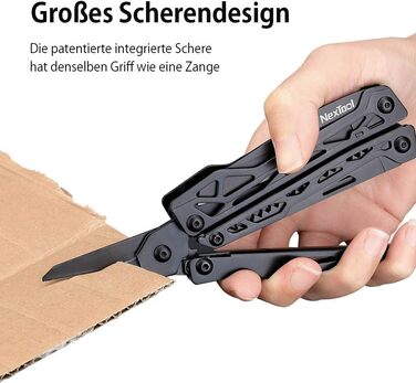 NexTool Multitool, 11-in-1 Multitool, Folding Stainless Steel, Multifunctional Tool with Knife, Scissors, Bottle Opener, and Wood Saw, 9 Screwdriver Bits, Nylon Pouch for Gifts for Men