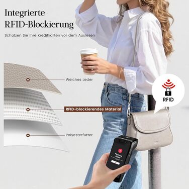 Сумка жіноча через плече Befen зі шкіри, середнього розміру, RFID захист, сіра