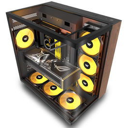 Корпус для ПК ANSAITE P7: Mid-Tower з 6 PWM ARGB-вентиляторами, скляна панель 270°, Type-C, чорний