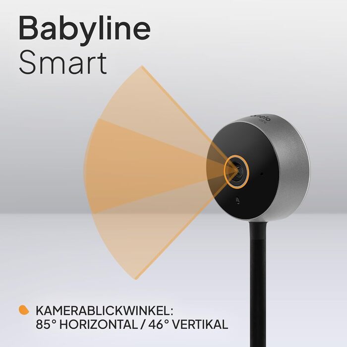 Дитячий відеомонітор Lionelo Care Babyline Smart Wi-Fi з камерою, датчиком руху та звуку, нічним баченням (чорний)