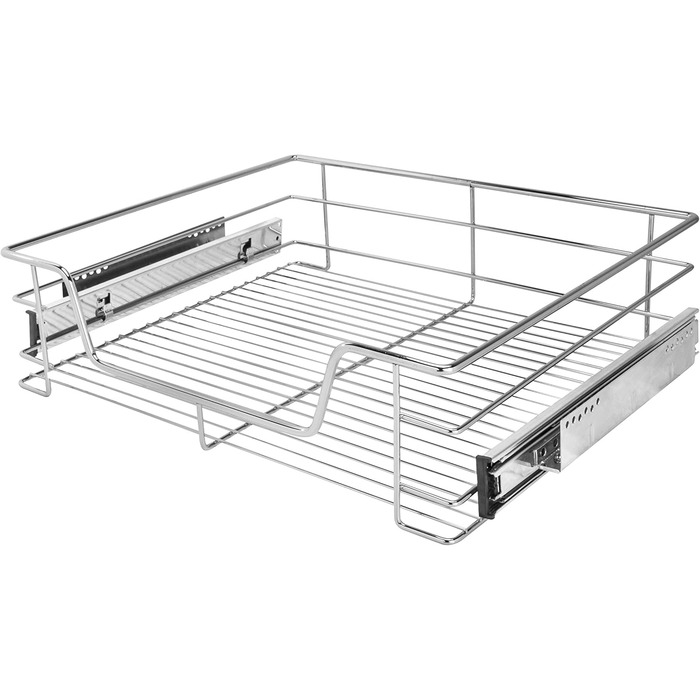 International Household Telescope Drawer - Kitchen Cabinet Drawer for 60 cm Kitchen Cabinets, Storage Basket Drawer Installation, Telescope Basket for Kitchen Cabinet, made of Metal (Chrome)