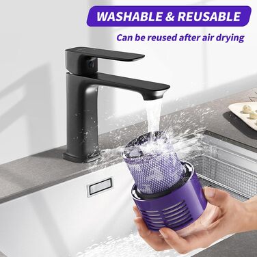 Комплект HEPA-фільтрів для пилососа Dyson V10 (SV12, Cyclone, Absolute, Animal, Total Clean), 4 шт. з щіткою для чищення