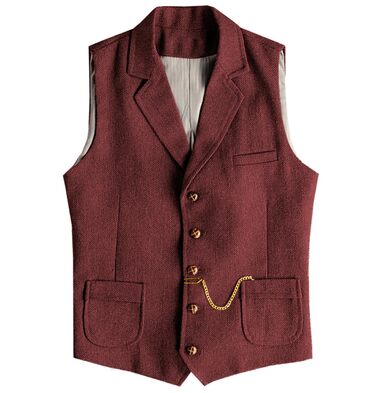 Чоловічий костюм-твідовий жилет Tuikayoo Western Herringbone, приталений крій