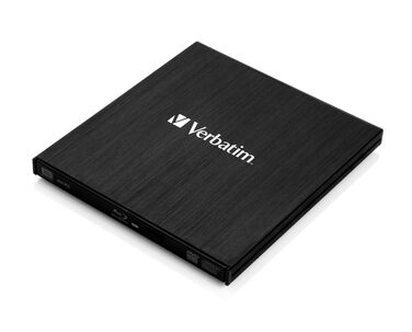 Зовнішній Slimline Blu-ray привід Verbatim з USB 3.0 — компактний записувач Blu-ray, DVD, CD та M-Disc для ПК та ноутбуків, чорний