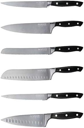 Набір ножів Nirosta Trinity (6 шт) з нержавіючої сталі, професійна якість, для овочів, фруктів та іншого, ручне заточування, важка ручка з захистом пальців