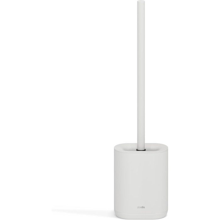 Набір для туалету з щіткою для унітазу Silikon, компактний, антибактеріальний, матовий, білий (світло-сірий)