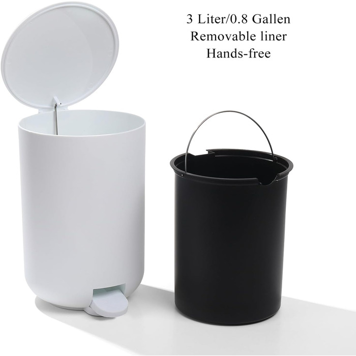 Набір для ванної кімнати AJEUNGAIN Grey, сучасний, 5 предметів: відро для сміття, тримач для туалетного йоржика, дозатор мила, стакан для зубної щітки та піднос