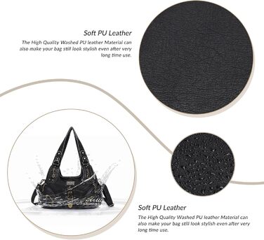 Сумка жіноча Angel Kiss Hobo через плече з PU шкіри, чорна (801) - багато відділень