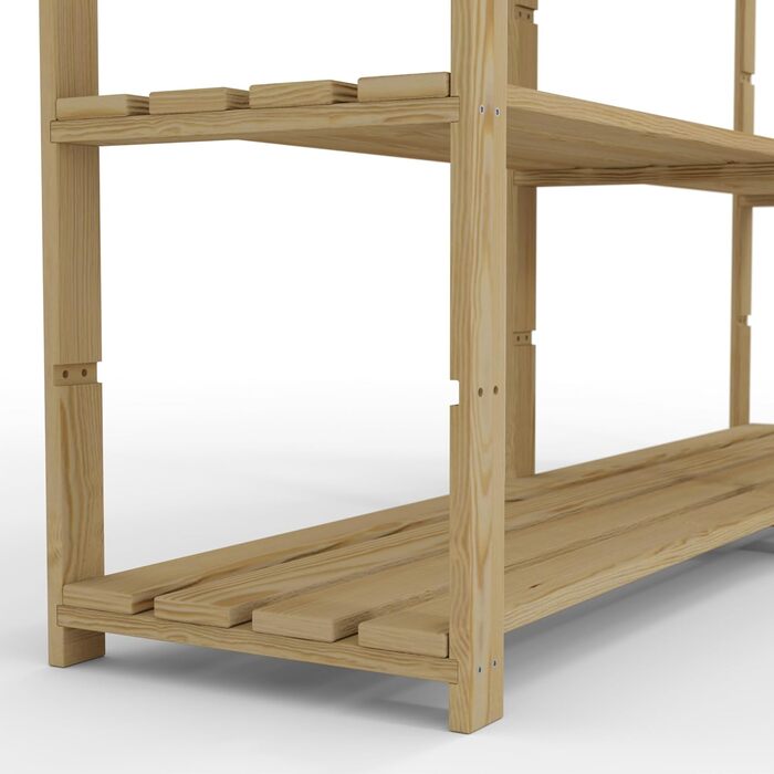 Lenmar Series B Wooden Shelf, Pine, Wood, Light Beige, B-20 170 x 80 x 40 cm, 5 Shelves, Bookcase, Wooden Shelf, Standing Shelf, Wall Shelf, Shelf with 5 Shelves, Office Shelf, for Living Room, Storage Shelf (B-30 170 x 150 x 40 cm 5 Shelves)