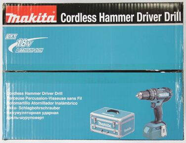 Ударний дриль-шуруповерт Makita DHP482RFX9 18V, 3.0 Ah, 2 акумулятори + зарядний пристрій в алюмінієвому кейсі, Petrol, комплект з 96 аксесуарів