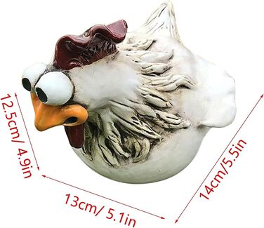 D-Rings Chicken Ceramic Garden Decoration, Chicken Decoration, Garden Statues, Outdoor Decoration, Ornament, Garden Statue, Decorative Garden Figure, Chicken Garden Stake, Backyard for Outdoors