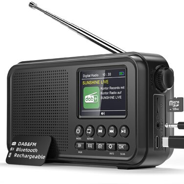 Портативне DAB/FM радіо з Bluetooth, екраном 2.4