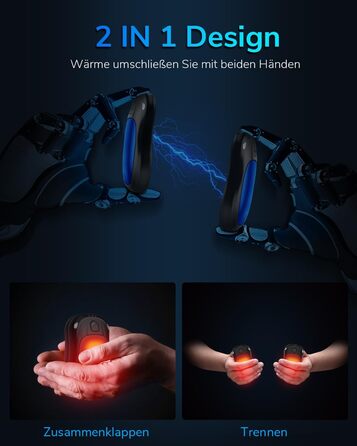 Електричний нагрівач для рук, перезаряджуваний, 2 шт. (Blue)