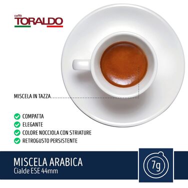 Кава Caffè Toraldo Miscela Arabica в падах ESE 44, 7г x 150 шт, 100% арабіка