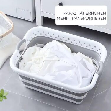 Складний кошик для білизни König Design, 2 шт, 24 л, універсальний, багатоцільовий, пластиковий, для прання, складаний контейнер для зберігання