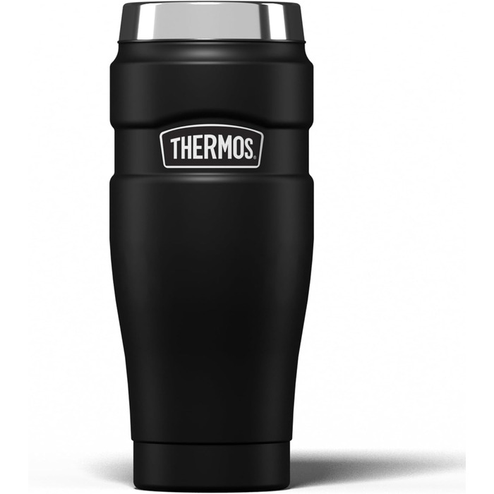 Термос King Reise-Thermobecher: термокружка з нержавіючої сталі, 470 мл, матовий чорний колір