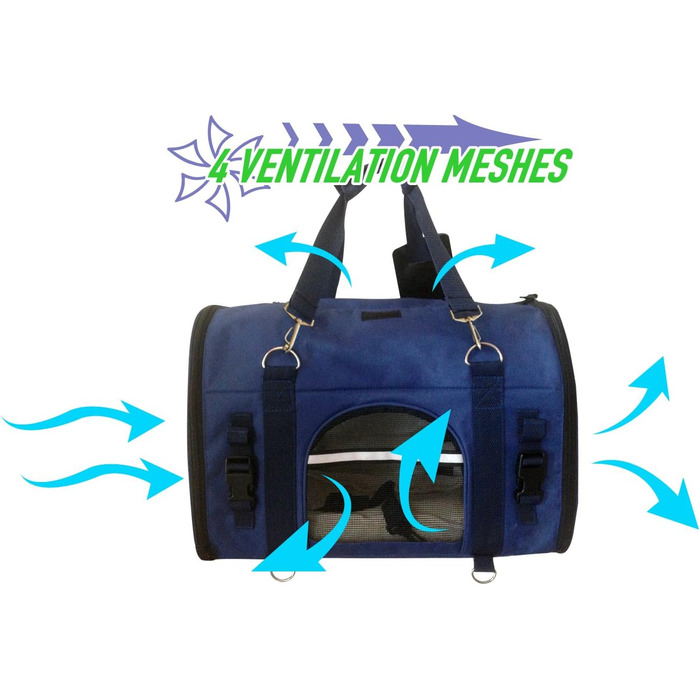 Рюкзак-переноска для тварин 6-в-1, фронтальний/грудний, на плече та як сумка, автокрісло, 2 положення для зручності під авіасидіння, м'яка переноска. Підходить для тварин 36-41 см, S: для тварин 26-41 см у висоту (L 45 x B 25 x H 30 см)