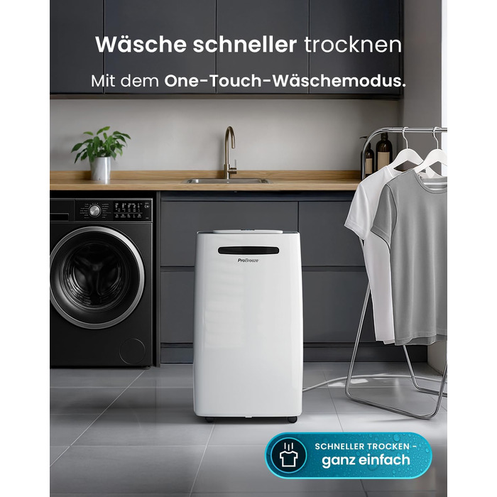 Про Бріз Зволожувач повітря 25л/добу - для приміщень до 30 м², 4 режими роботи, цифровий дисплей, шланг для зливу, функція сушіння білизни, таймер, проти вологи та плісняви.