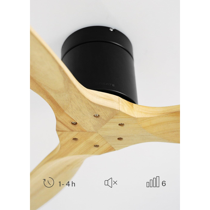 Вентилятор стельовий Windcalm M/ з ABS-пластику з пультом, 40W, тихий, Ø132cm, таймер 1-4 год, DC-двигун, режим літо/зима (декоративне дерево), без освітлення