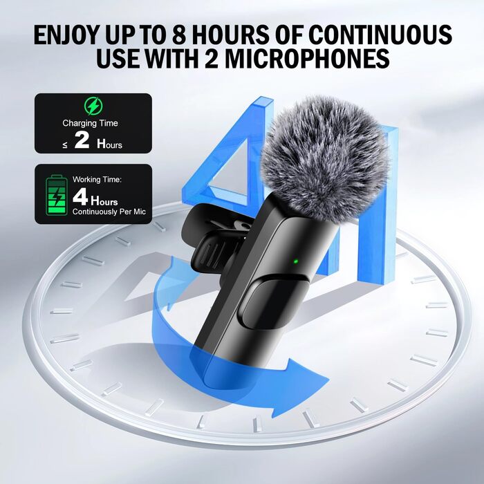 Бездротове петличне мікрофон з 4 режимами запису для Android, iPhone, PC – Mini-мікрофон для відео, Vlog, TikTok, YouTube, стрімінгу та інтерв'ю (K5 Type-C)