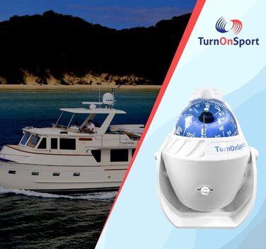 Flush-mount Boat Compass Bracket – Suction Cup Boat Compass Dashboard – Navigation Marine Compass Boats Surface Mount – Illuminated Dashboard Compass Ship – Electronic