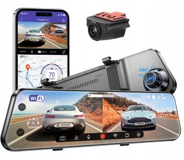 Автомобільний відеореєстратор-дзеркало 4K WiFi з новою камерою заднього виду