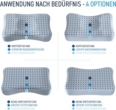 BACK BODYGUARD - The Softer Neck Pillow, Ergonomic Head Pillow with 2 Covers, Orthopedic Pillow - Firmness level: medium - soft (50 X 30 X 12 cm)