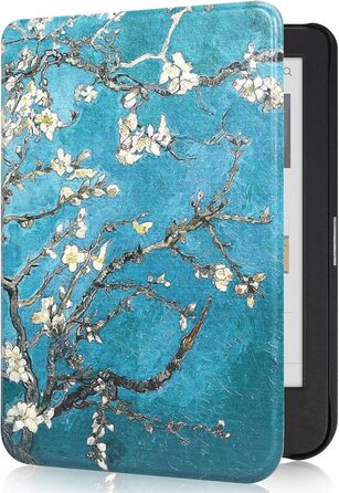 Чохол для електронної книги Tolino Shine Color/Shine 5(2024)/Shine 4(2022) & Kobo Clara Colour | BW | 2E, тонкий захисний чохол з авто-ввімкненням/вимкненням (квітка)