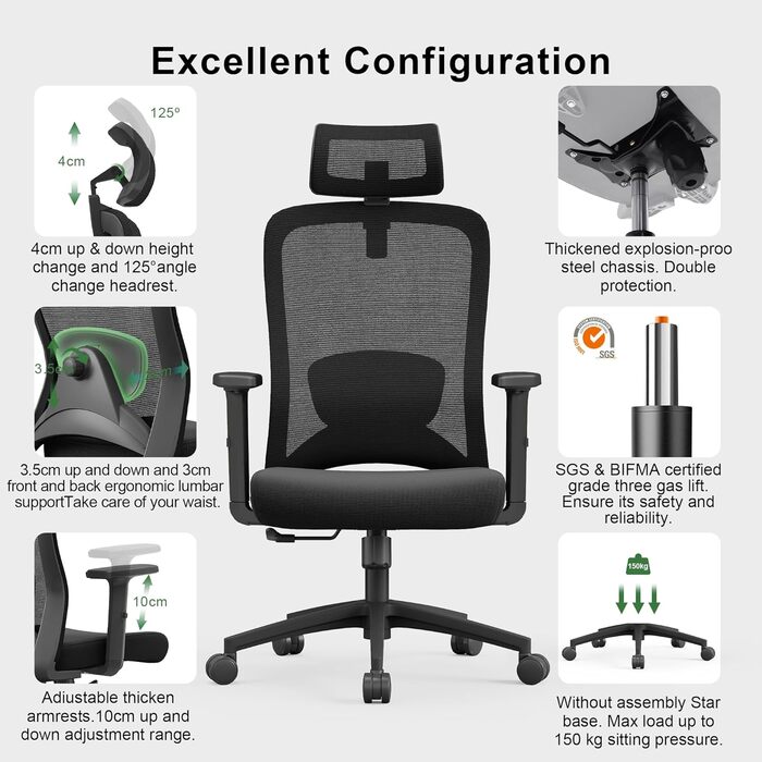 Зручний складаний стілець для кемпінгу Caliyo: стілець-крісло для відпочинку на природі, риболовлі та подорожей (120 кг)