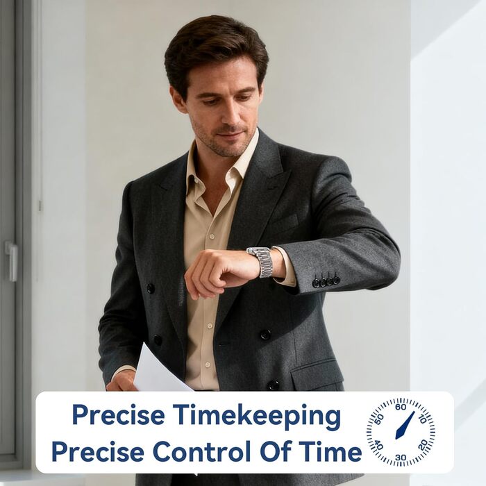 Чоловічий годинник MEGALITH з нержавіючої сталі, хронограф, водостійкий, аналоговий годинник для бізнесу, з календарем та підсвічуванням (B-silber-an)