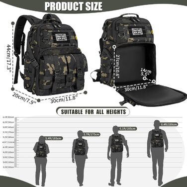 Рюкзак для камери з відділенням для ноутбука 15,6 дюймів - водонепроникний, міцний фоторюкзак для Canon, Nikon, DJI | Знімний вкладиш, кріплення для штатива, чорний камуфляж