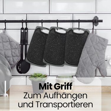 Набір з 6 дерев'яних підставок для сніданку з бамбука, 22x14x0,8 см. Набір дерев'яних дощечок для сніданку, 6 шт. Без підставки (сірий/антрацит)