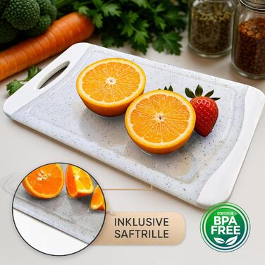 Набір дощок для сніданку NEOFLAM® 4 шт. 25x14 см - дошки для нарізання з нержавіючої сталі, BPA-free, антибактеріальні, з жолобом для соку, чорні, під миття в посудомийній машині