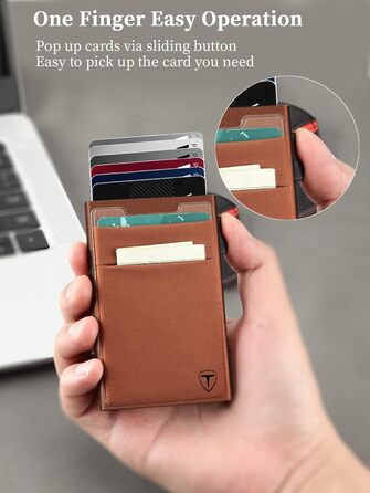 Гаманець-органайзер для карток RFID захистом, Pop-up, з відділенням для монет, коричневий (1 шт.)