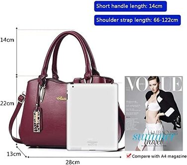 Жіноча шкіряна сумка BestoU велика, червона крос-боді та сумка на плече