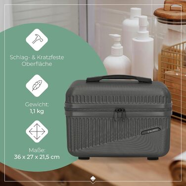 Чохол-валіза Travelite Bali 67 см, середній, 65 літрів, зелений: ABS, TSA-замок, Beauty Case