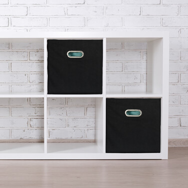 Set of 2 Black Storage Boxes