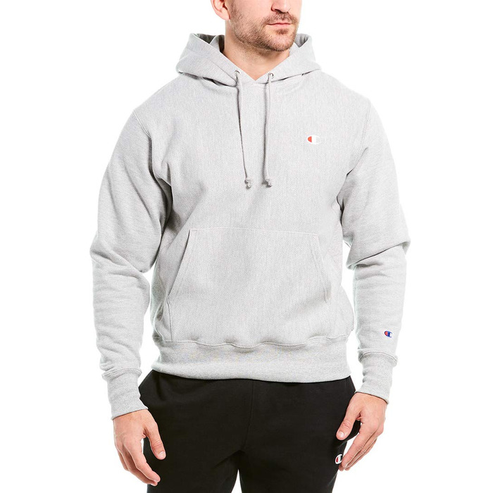 Чоловічий худі Champion з капюшоном, колір Oxford Grey (сірий), з логотипом на грудях
