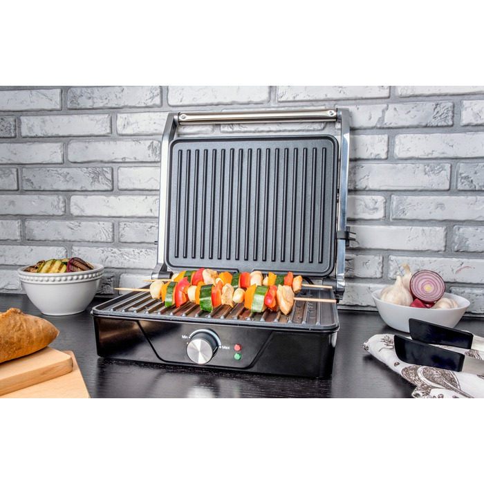 Електричний контактний гриль Eldom SVAD, складаний, сріблястий/сірий, 2000 Вт