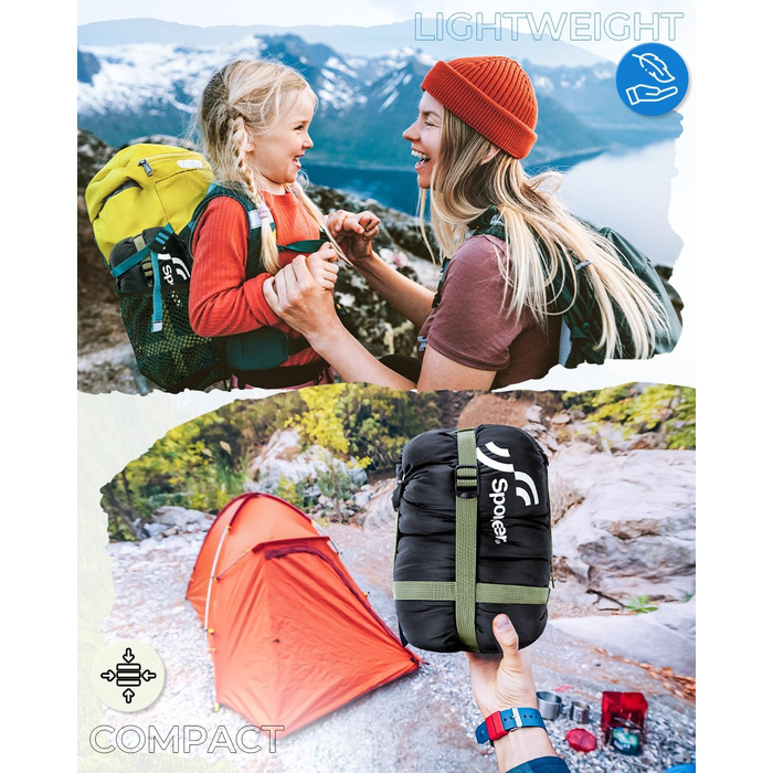 Sportneer Summer Sleeping Bag - Lightweight, Waterproof Camping Sleeping Bag for Backpacking, Hiking, Travel - 190x85cm