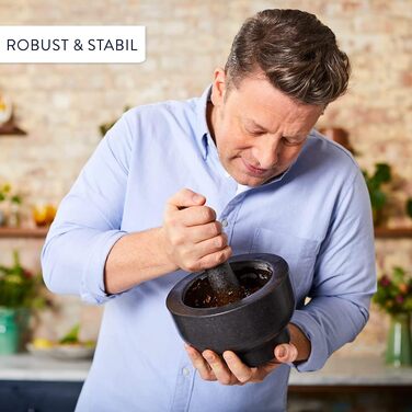 Ступка з матовою гранітною поверхнею Jamie Oliver by Tefal, 14.5 см, для подрібнення трав та спецій, K1823155