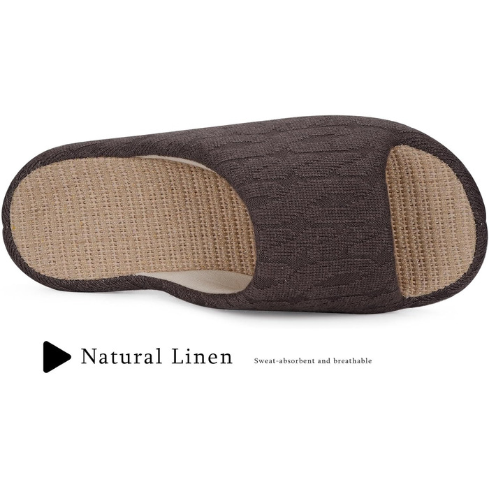 Тапочки жіночі Eagsouni з льону, комфортні, з піною пам'яті, антиковзкі, для дому, теплі, колір коричневий (39/40 EU)
